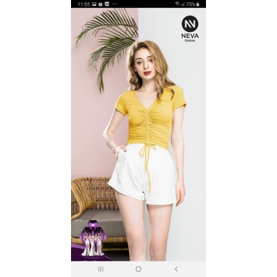 Áo rút ngực tay ngắn