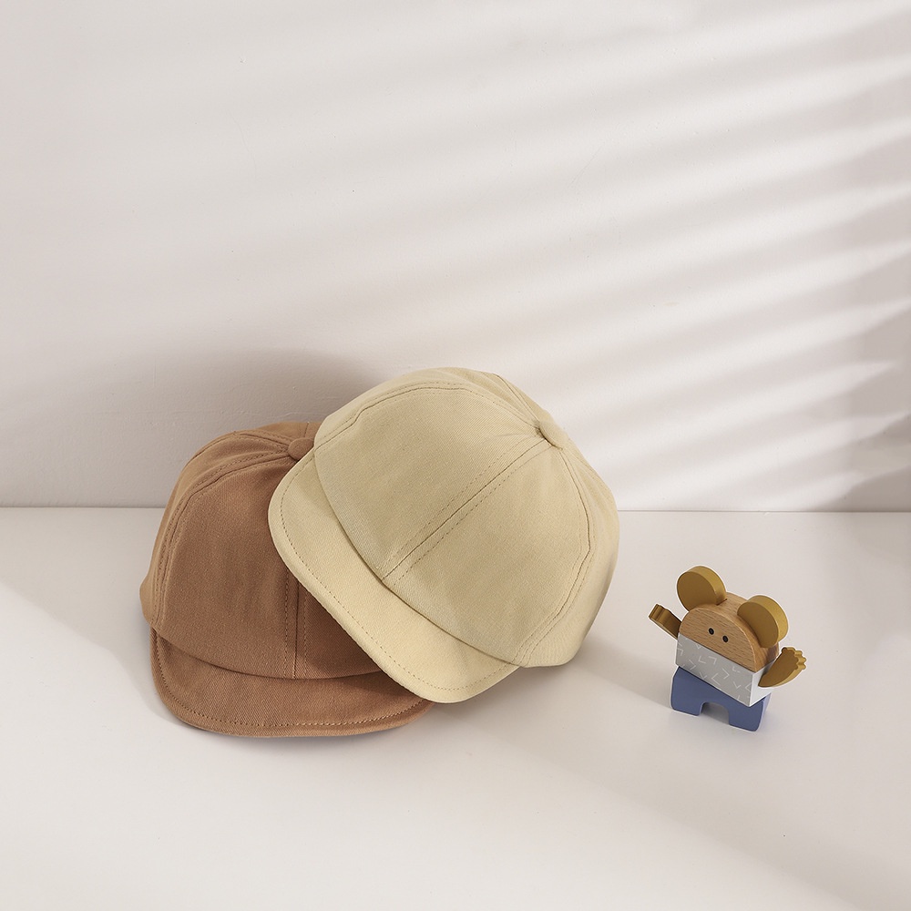 Mũ Lưỡi Trai Vành Ngắn Màu Trơn Đơn Giản Mềm Mại Cho Bé