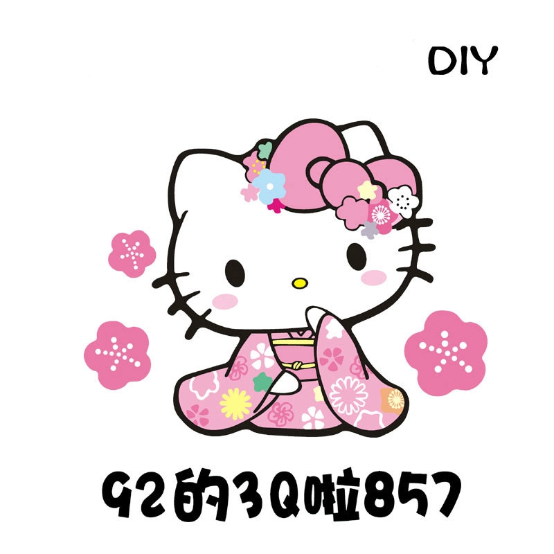 1 Miếng Dán Nắp Bình Xăng Xe Hơi / Mô Tô Hình hello kitty Dễ Thương diy