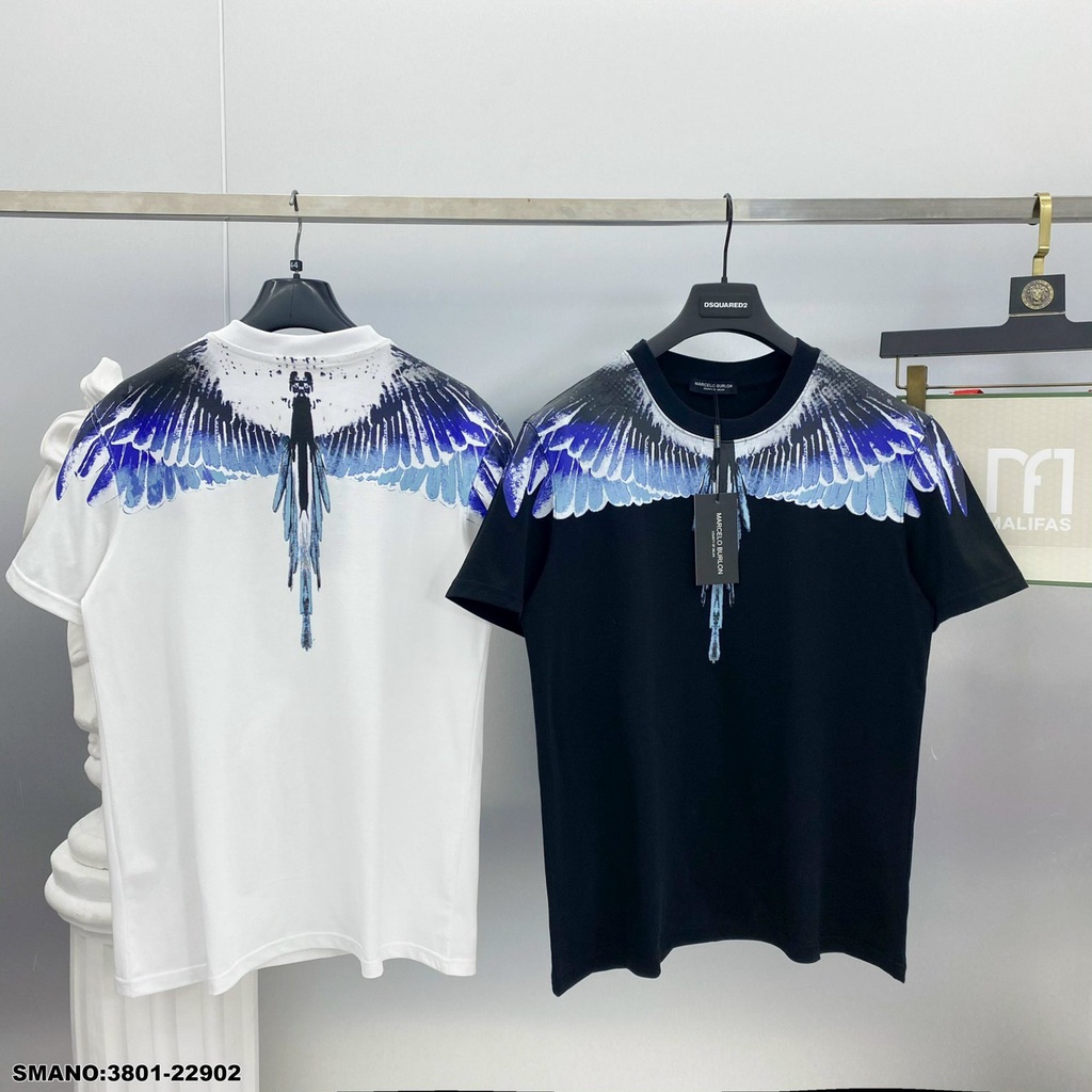 Áo Phông Nam Nữ Burlon in họa Tiết Cực Chất. Áo Thun nam nữ Bulong in hình cánh chim chất cotton mát mịn, Áo đôi nam đẹp