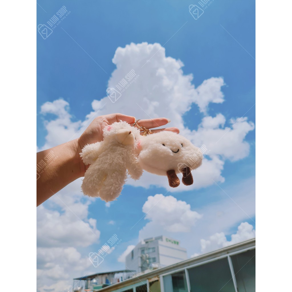 Móc khóa bông DABU hình bơ, hình đám mây, hình cà rốt, hình bé gấu dễ thương