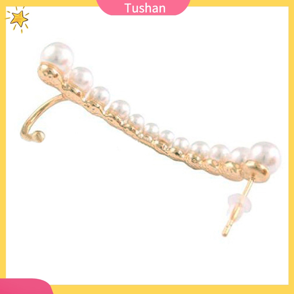 1 bông kẹp tai trái đính ngọc trai giả Punk Retro