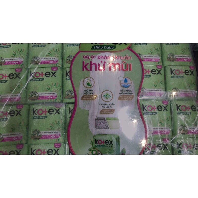 Băng vệ sinh KOTEX thảo dược siêu mềm 23cm 8M sản xuất mới nhất 2020