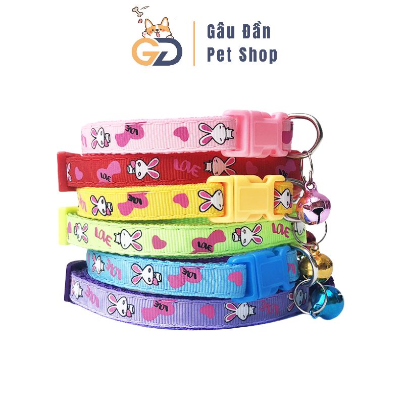 Vòng Cổ Chó Mèo - Vòng Cổ Thú Cưng Họa Tiết Thỏ Con Dễ Thương