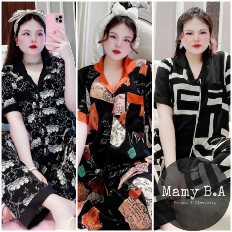 BIGSIZE 60-75KG - Pijama lụa MANGO mạc Thái tay ngắn, tay dài quần dài - Đồ ngủ nữ lụa loại 1 cao cấp không nhăn.