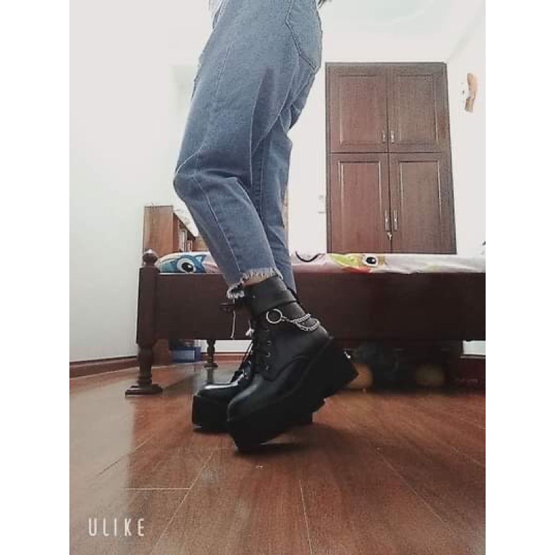 [Order] YAS0429-Giày da cao cổ phối chain | BigBuy360 - bigbuy360.vn