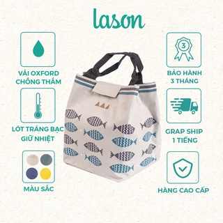 Túi giữ nhiệt đựng hộp cơm họa tiết cá