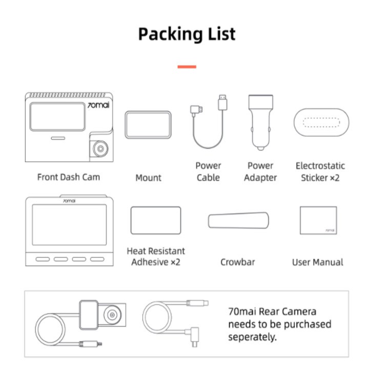 Camera hành trình ô tô 70mai - Xiaomi, bản Quốc Tế cao cấp A500S (Bảo hành Chính Hãng 12 Tháng) | BigBuy360 - bigbuy360.vn