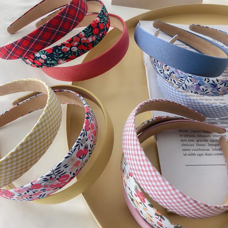 Bán buôn băng đô kẻ sọc / in hoa thời trang trẻ trung phong cách Hàn Quốc