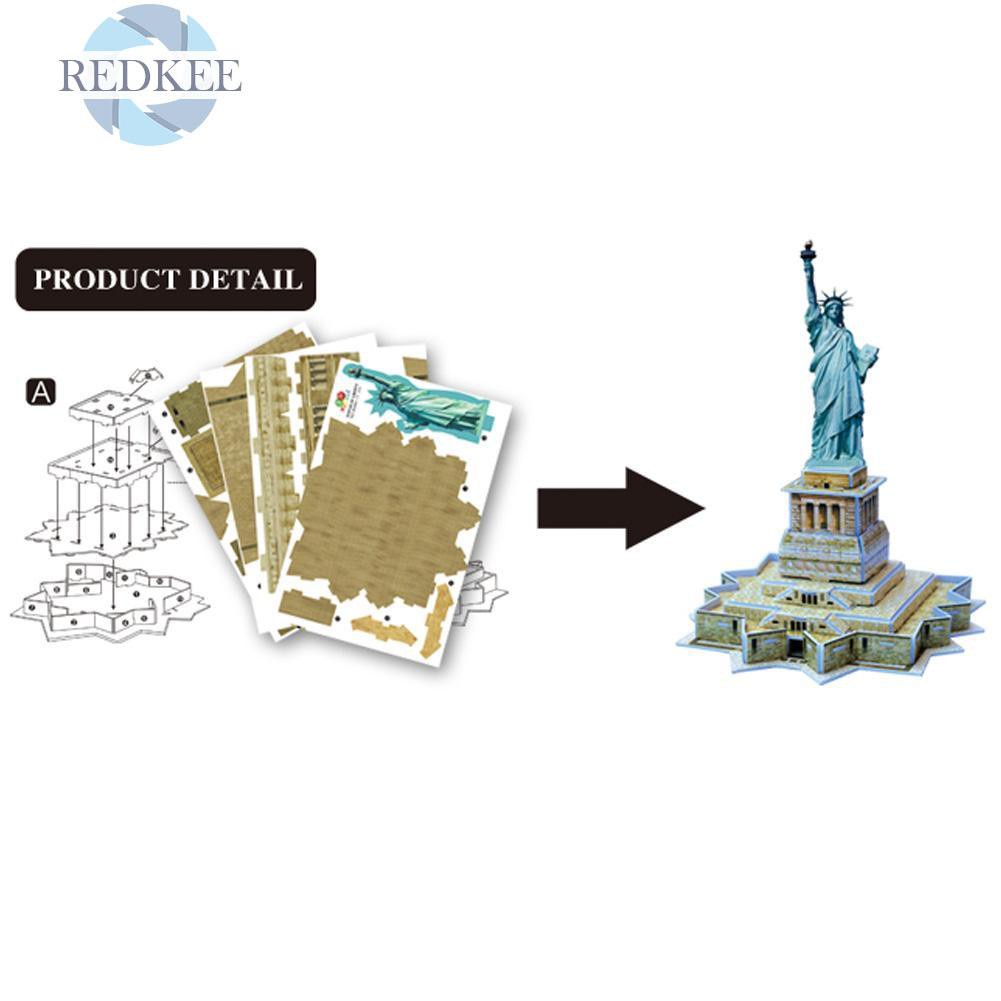 Redkee Mini 3D Statue of Liberty Model Jigsaw Children Puzzle Kids Educational Toy