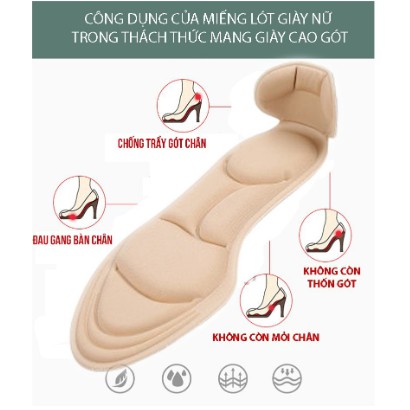 Cặp lót giày cao gót massage êm chân nguyên bàn - Lót giày 7D cao cấp mới