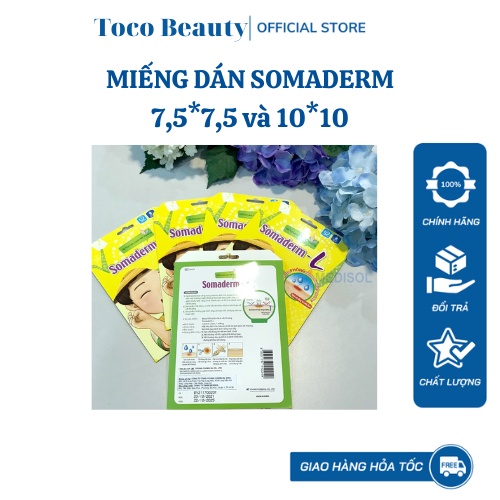 Miếng dán hút mủ/mụ n & làm lành vết thương Somaderm – L – Hàn Quốc, 7.5 x 7.5, 1 miếng/hộp