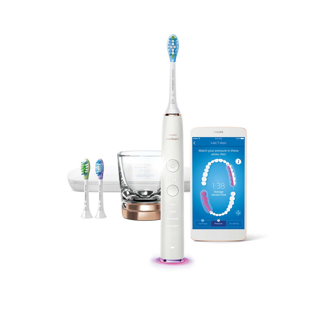 Bàn chải điện Philips Sonicare 9000, 9300 DiamondClean Smart - Bàn chải đánh răng điện thông minh kết nối Bluetooth