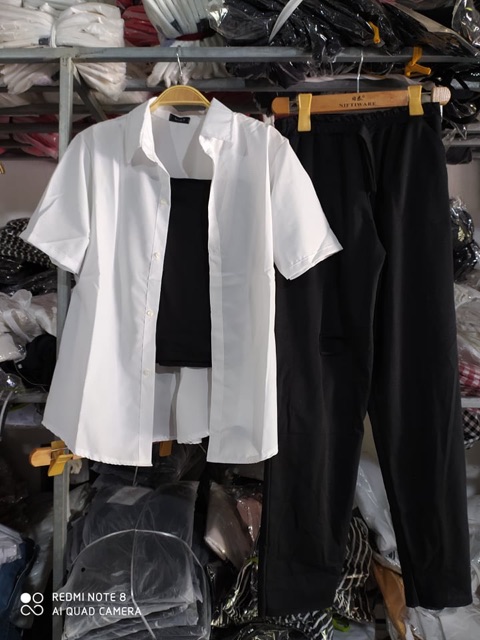 Sét 3 sơ mi cộc tay + quần ống rộng+ 2 dây TTP868