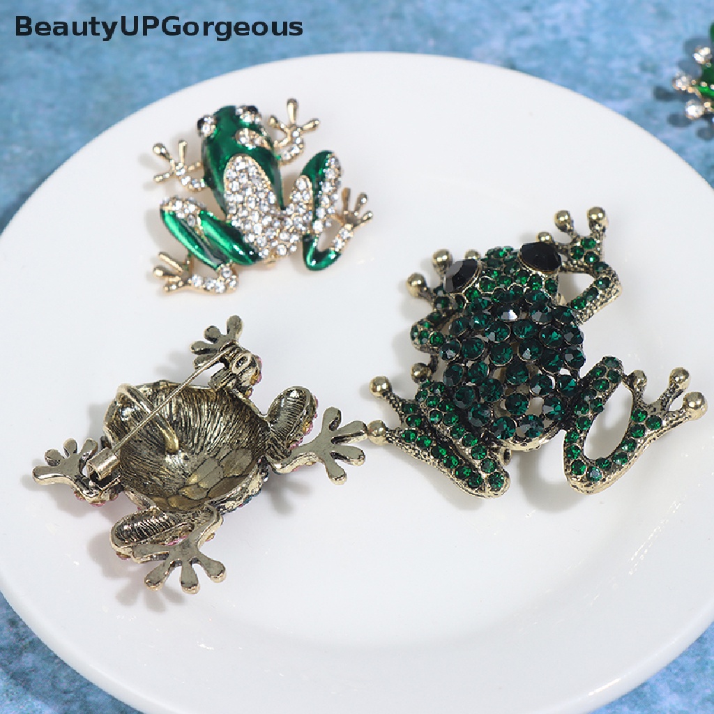 Ghim Cài Áo Hình Chú Ếch Và Chim Đính Đá Dễ Thương