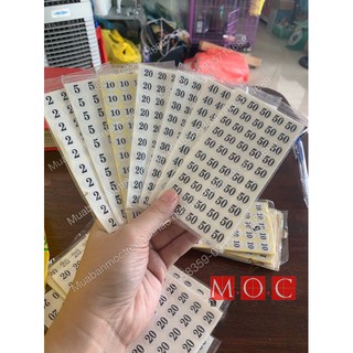 Bảng tem dán size các loại