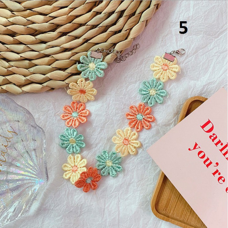 Trang sức dải hoa xinh xắn (choker và vòng tay)