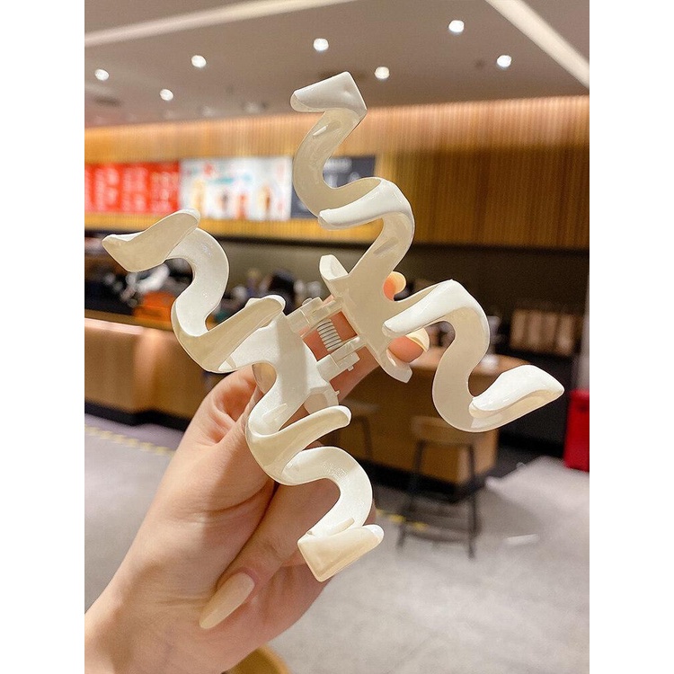Kẹp Nhựa Sóng Lớn Màu Bóng Phụ Kiện Tóc Nữ Xu Hướng Thời Trang Nhật Bản Và Hàn Quốc