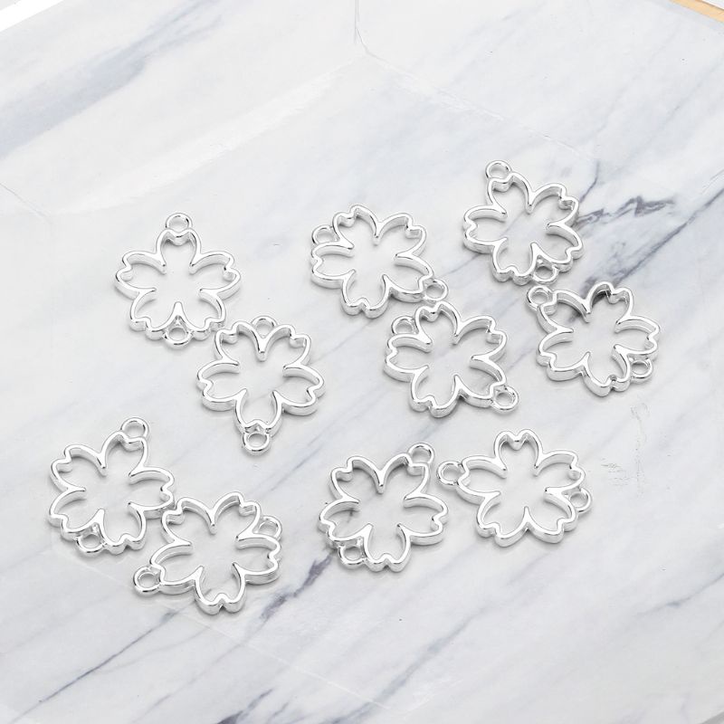 Set 10 Mặt Dây Chuyền Hình Hoa Anh Đào Bằng Resin UV DIY