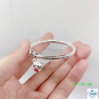 Vòng trạm khắc tên kèm con giáp bạc ta cho bé