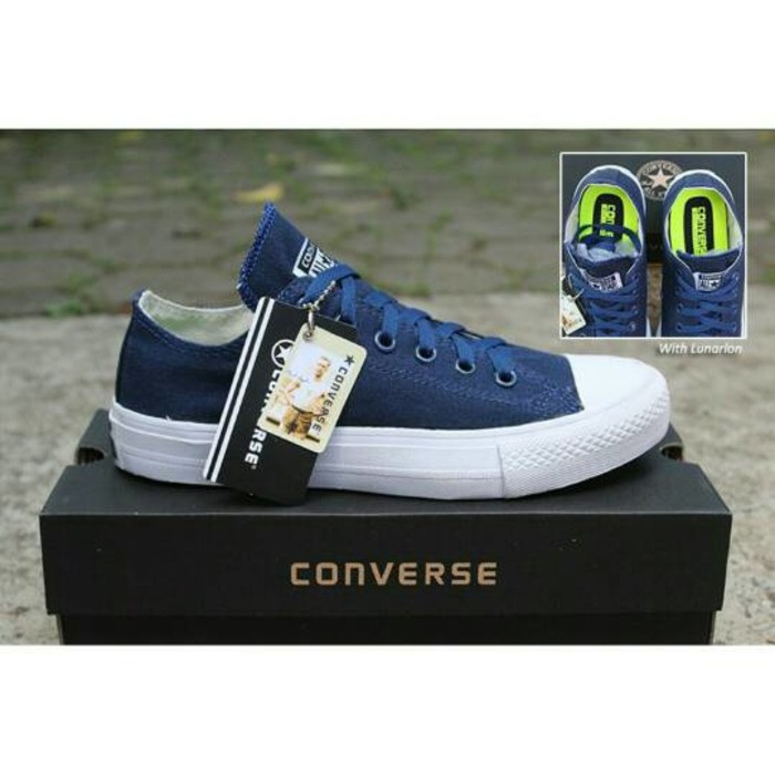 Giày Allstar Chuck Taylor 2 / All Star Ct 2 Premium / Allstar Jackpurcel Màu Xanh Navy