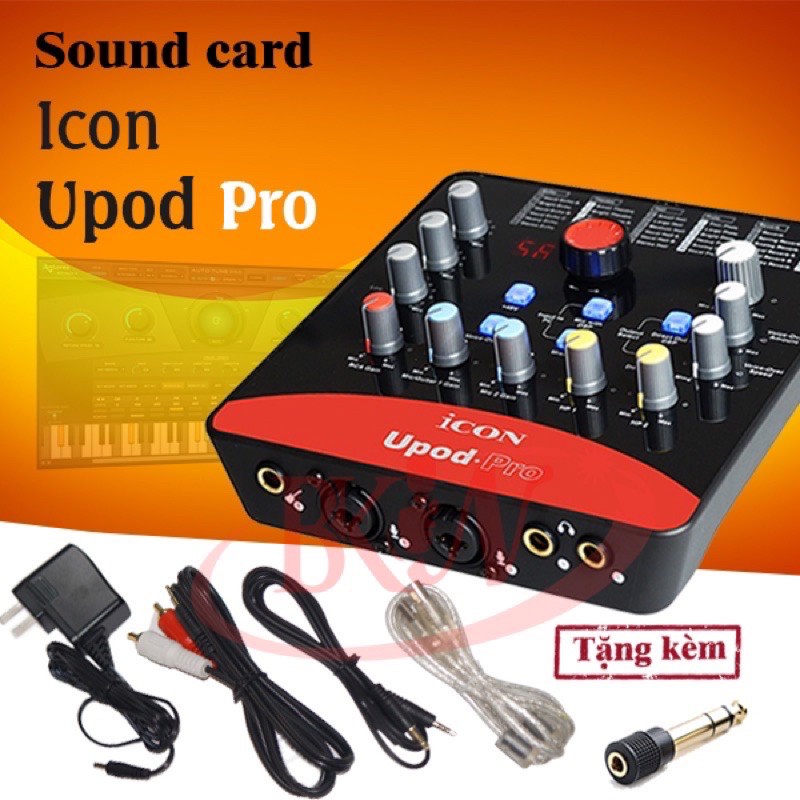 Sound Card Icon Upod Pro Livestream Facebook, tiktok, Bigo Cực Đỉnh Kèm Dây Kết Nối Bảo Hành 12 Tháng