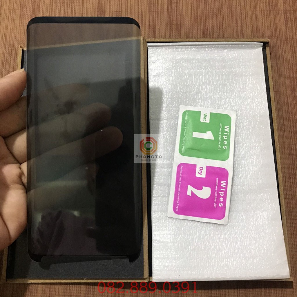 Kính cường lực chống nhìn trộm samsung S8 plus, full keo, full màn hình, full phụ kiện