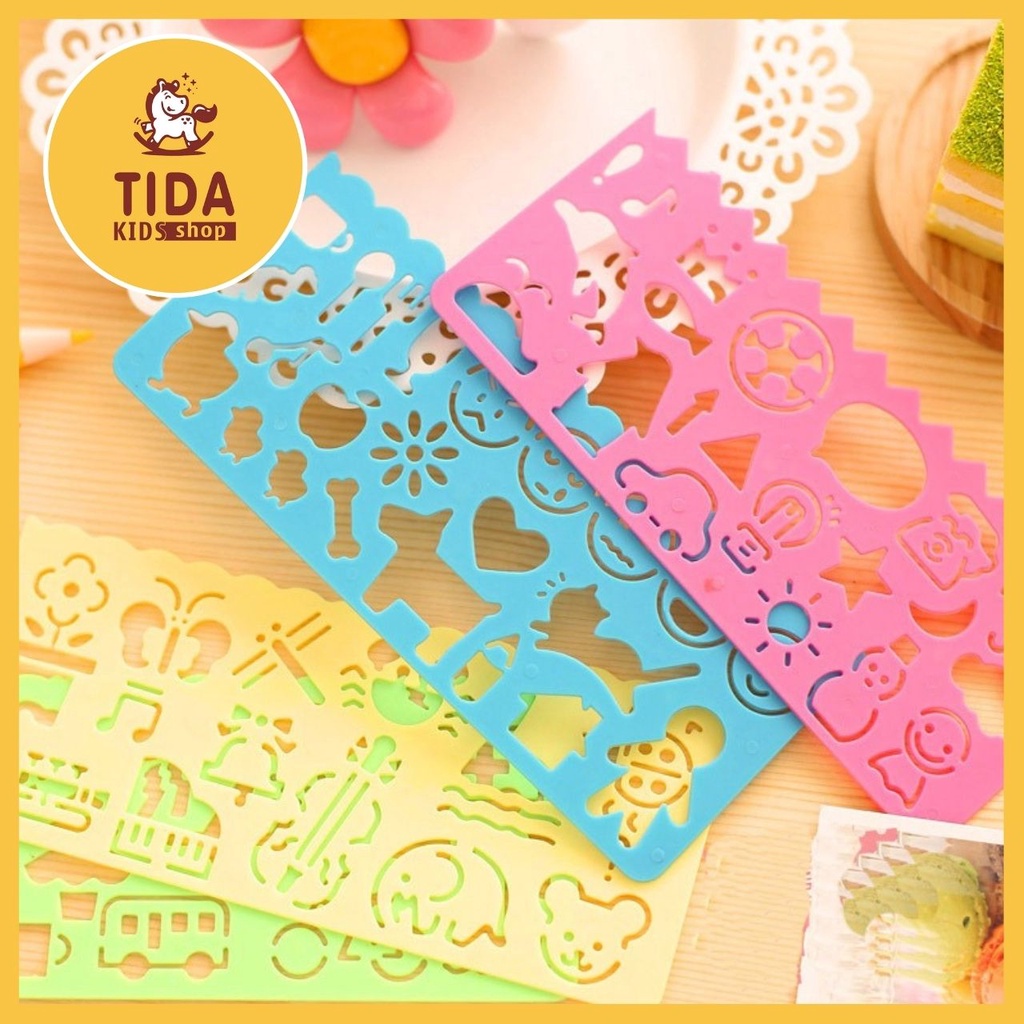 Thước Tập Làm Họa Sỹ ⚡️ HOT TREND ⚡️ Thước Cute Cho Bé Siêu Dễ thương, Văn Phòng Phẩm TiDa Kids Shop