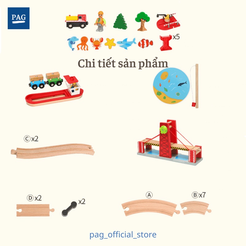 Đồ chơi xếp hình đường ray xe lửa cho bé - Bộ Cảng biển mở rộng đường ray