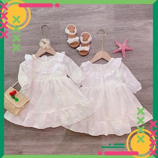 Váy bé gái [ FREE SHIP ] VÁY MÙA THU CHO BÉ GÁI, VÁY DÀI TAY CHẤT THÔ MỀM ĐẸP
