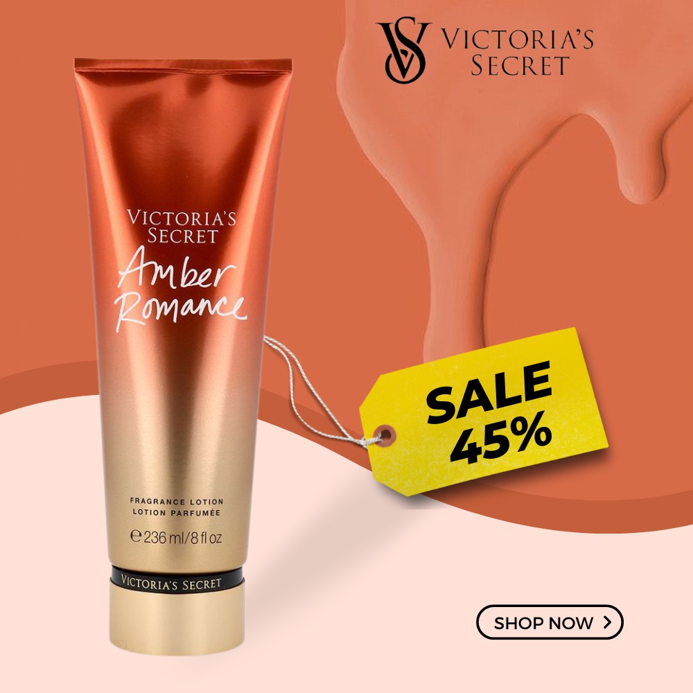 Dưỡng thể hương nước hoa Victoria Secret Amber Romance Fragrance Lotion cho làn da mịn màng thơm ngát chai 236ml