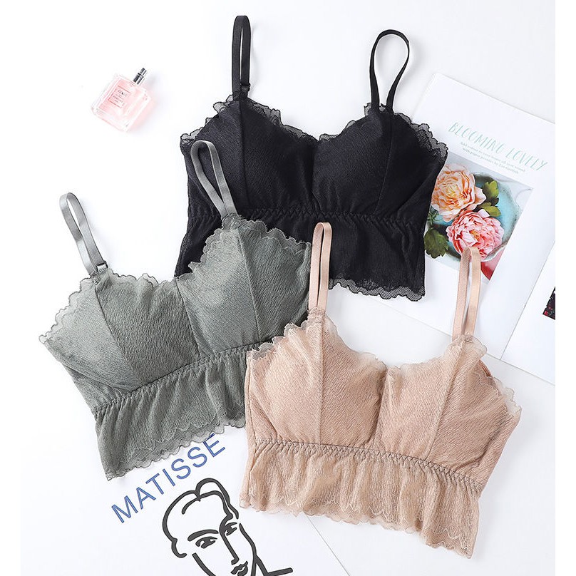 [RẺ VÔ ĐỊCH] Áo bra nữ ren tơ nâng ngực - Áo bralette coton mềm không gọng mút mỏng YLY26