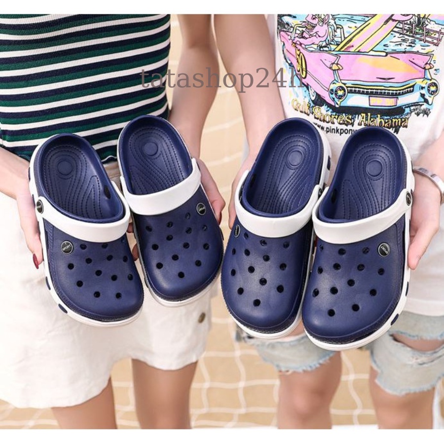 Dép Cross Unisex ❤️FREESHIP❤️ Dép sục nhựa cá độn đế đi mưa siêu nhẹ dép lỗ đi trong nhà cho cặp đôi nam nữ 7 màu