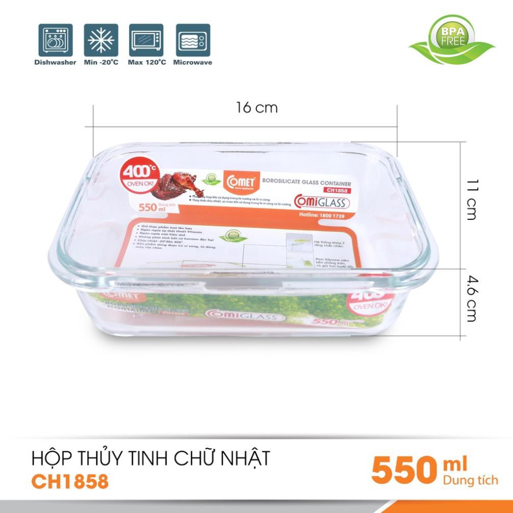 Combo 3 hộp thực phẩm thuỷ tinh COMET - 3CH1856&58&59 | BigBuy360 - bigbuy360.vn