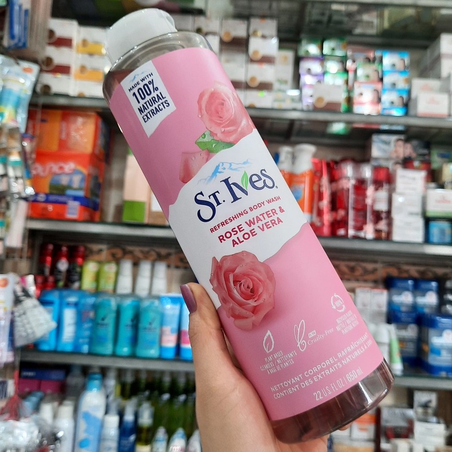 Sữa Tắm ST.IVES Tươi Mát Hoa Hồng và Lô Hội  650ml
