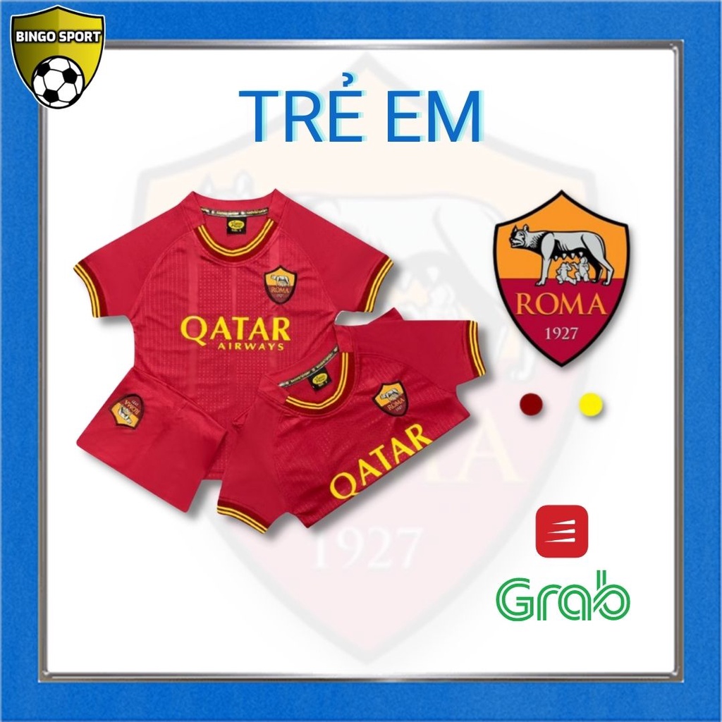 Quần Áo Bóng Đá TRẺ EM CLB AS ROMA Màu Đỏ 22-23 Vải Thun Lạnh Giá Rẻ Mẫu Mới Bền Đẹp Cao Cấp BINGO SPORT
