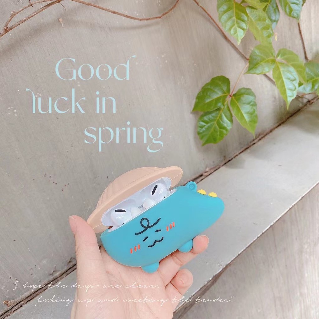 Vỏ bảo vệ khủng long, bao đựng tai nghe airpods 1 2 pro chống va đập, chống bẩn