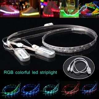 Bộ 2 dây đèn 24 bóng LED trang trí giày sạc pin USB RGB 60 cm