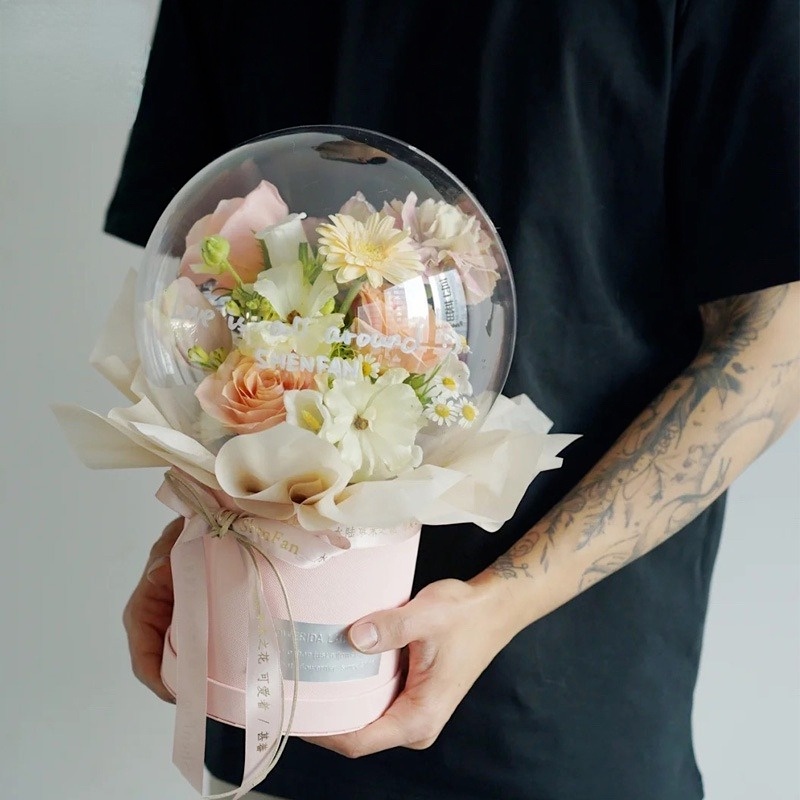 Quả Cầu Pha Lê Acrylic Trong Suốt 14CM Đựng Kẹo / Quà Giáng Sinh Lãng Mạn