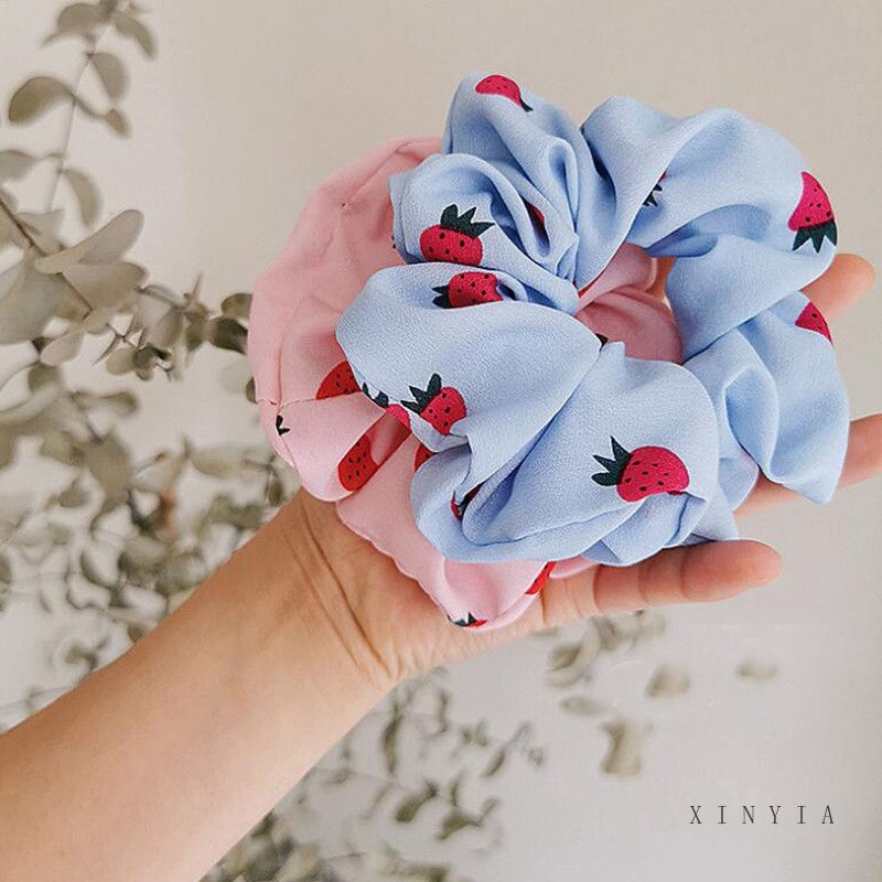 Dây Cột Tóc Đuôi Ngựa Đính Quả Dâu Tây Đơn Giản Ngọt Ngào Cho Nữ