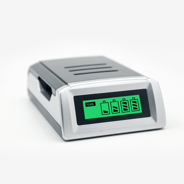Bộ sạc pin AA/AAA sạc nhanh có màn LCD báo dung lượng pin