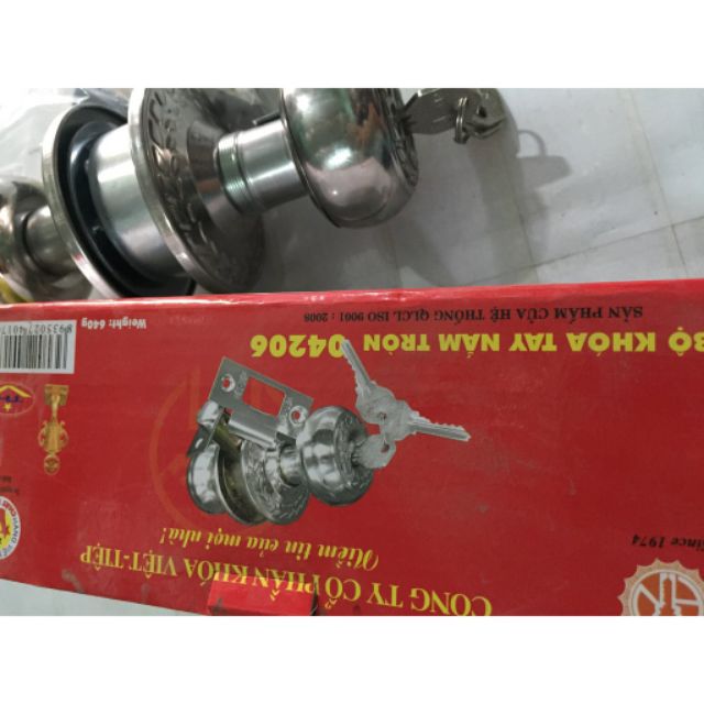 BỘ KHÓA TAY NẮM TRÒN VIỆT TIỆP 04206 ( KHÓA ĐẤM )