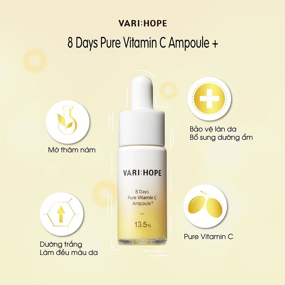 Giảm thâm dưỡng sáng sau 8 ngày Varihope 8 Day Pure Vitamin C Ampoule | BigBuy360 - bigbuy360.vn
