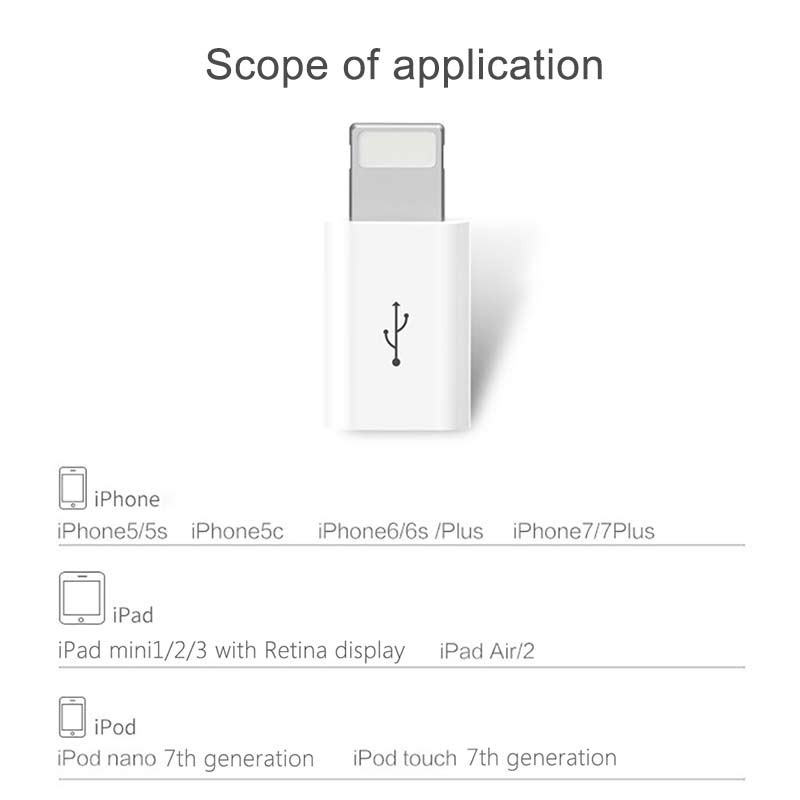 Bộ chuyển đổi cổng lightning sang Micro USB cho iPhone XS / iPad 4 / iPad Mini / iPod 7