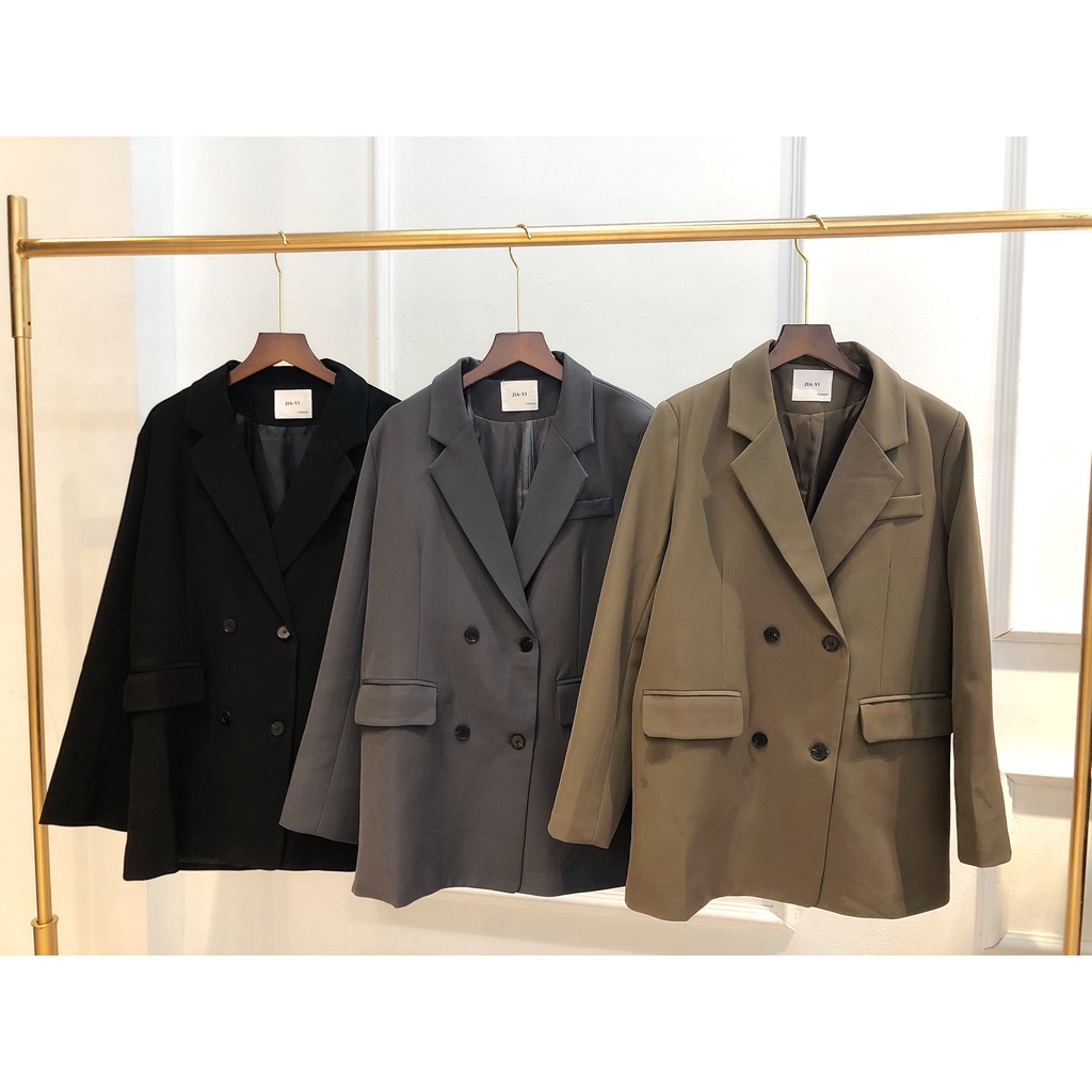 Áo khoác blazer olive dáng oversize