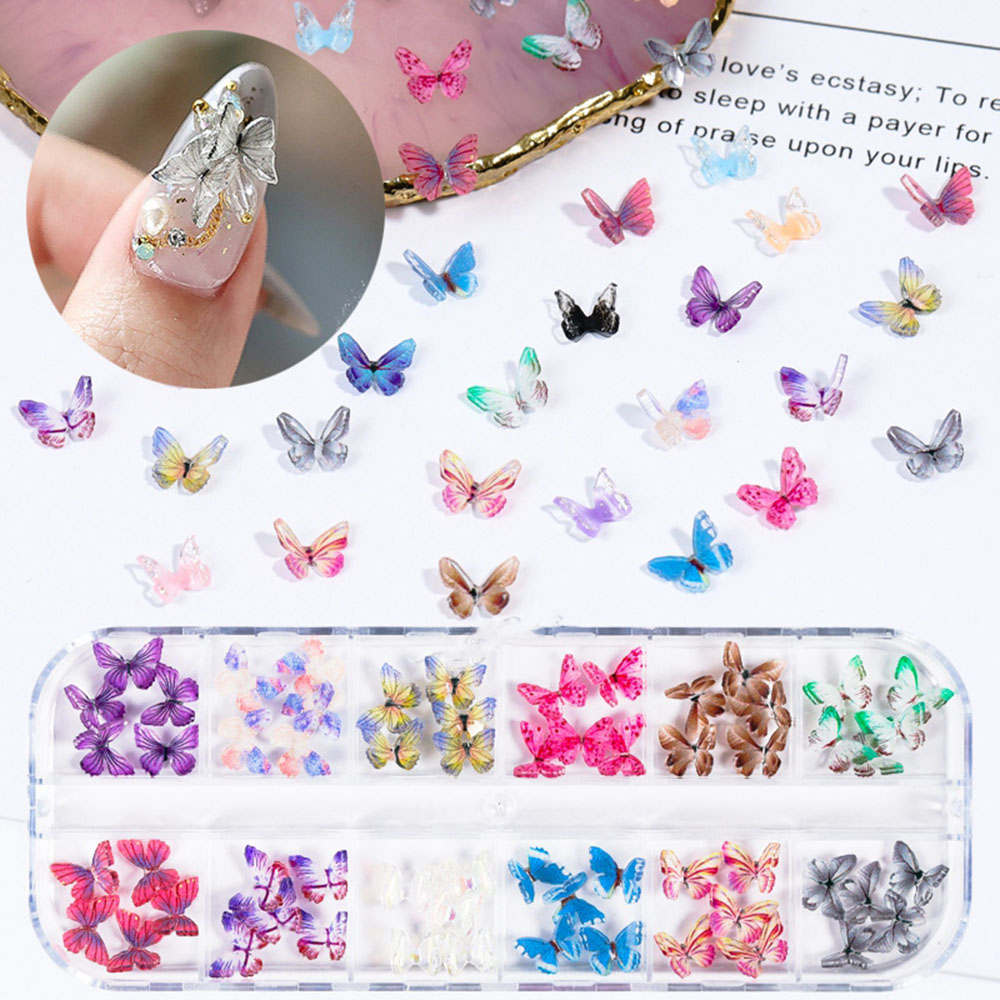 [Hàng mới về] Hộp hạt kim cương giả 3D trang trí móng tay nghệ thuật