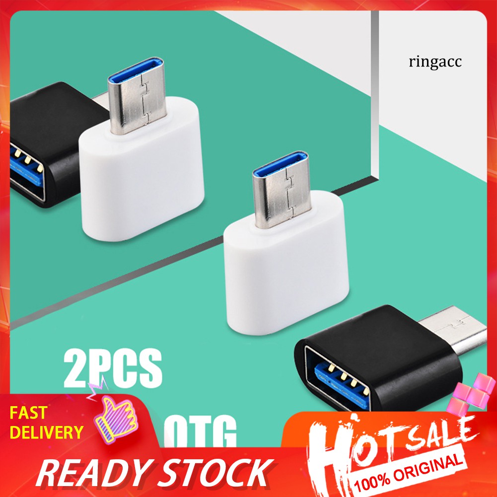 Set 2 Đầu Chuyển Đổi Từ Giác Cắm Type-C Sang Usb Otg