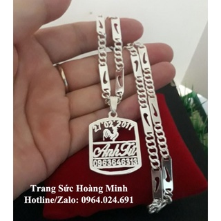 Dây chuyền bạc khắc tên cho bé bạc ta nguyên chất