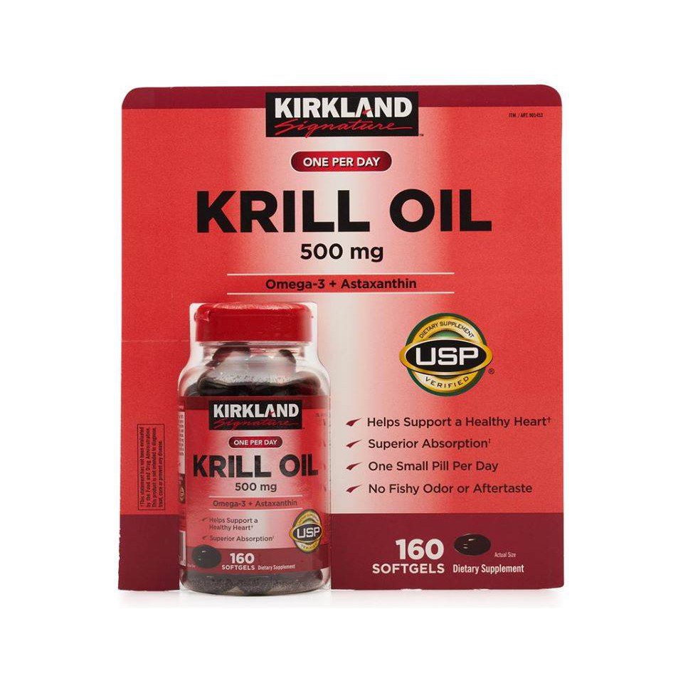 💊 KRILL OIL KIRKLAND Viên uống bổ tim mạch từ dầu con nhuyễn thể