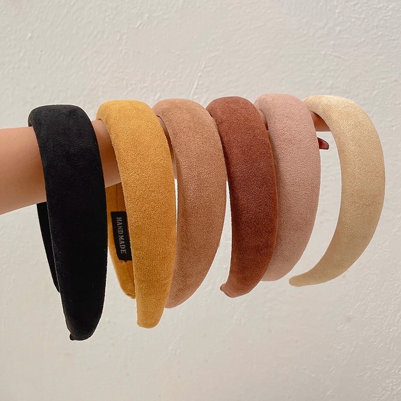 Băng đô vải màu trơn đơn giản thời trang mùa đông Hàn Quốc